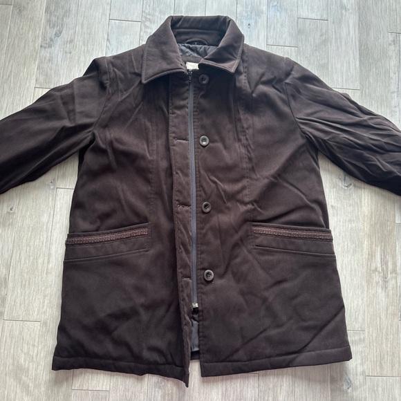 Vintage Tradition Corduroy‎ Faux Suede Chocolate Jacket Coat Large - Picture 2 of 12